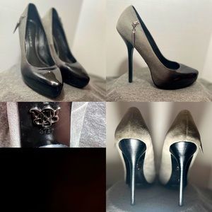 Rock & Republic Black and Grey Ombré Leather Pumps Size 7